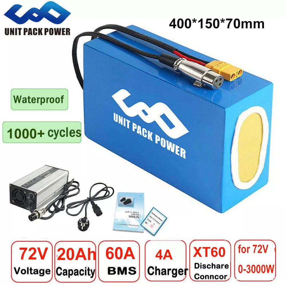 Electric Bicycle Battery 72V 30Ah - ชุดแบตเตอรี่สำหรับจักรยานไฟฟ้า 72V 40AH ใช้เซลล์ 21700 สำหรับสกู๊ตเตอร์ไฟฟ้าและจักรยานไฟฟ้า
